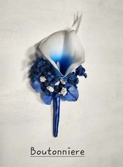 Royal Blue Rose Calla Lily Bridal Wedding Bouquet Accessories