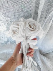 Cotton Bouquet, Cotton Roses, Rustic Wedding, anniversary, bridal decor home