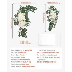 Artificial Wedding Arch Flowers Kit White Wedding Arch Flowers with Drapes