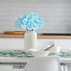 100PCS Foam Roses Artificial Flowers Blue Foam Flowers Bulk Stemless Baby Blue