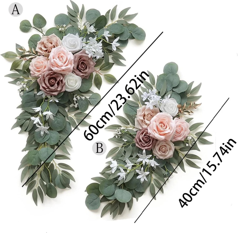 2 Pcs Wedding Arch Flowers Set Wedding Decor Garland Artificial Flower Swag