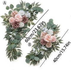 2 Pcs Wedding Arch Flowers Set Wedding Decor Garland Artificial Flower Swag
