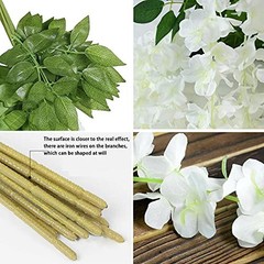 Fake Hanging Flowers – 12 Pieces 3.75 Feet/Piece Artificial 12pcs-white