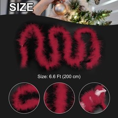 1 Pcs 6.6 Ft Feather Boas Feather for DIY Craft Sewing Trim Party Wine Red