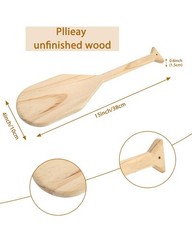 Pllieay 15 Inch Wooden Paddle, Unfinished Solid Pine Paddle with Oar Shape, N…