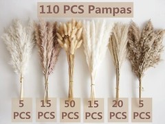Hierba De Pampa 110PCS Flores Secas Hierba De Caña Hierba De Cola De Conejo NEW