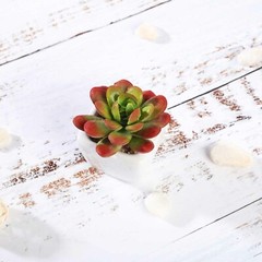 Orange Burgundy Green 3″ Mini Faux Succulent Plants Pots Centerpieces Sale