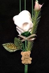 “The Nancy Rose” Unique Artisanal White Satin Fabric Rose.