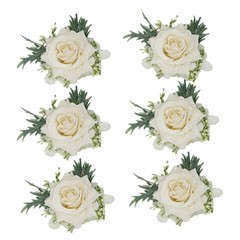 Exquisite Wedding Wristlet Artificial Flower Coordinating Grooms Boutonniere