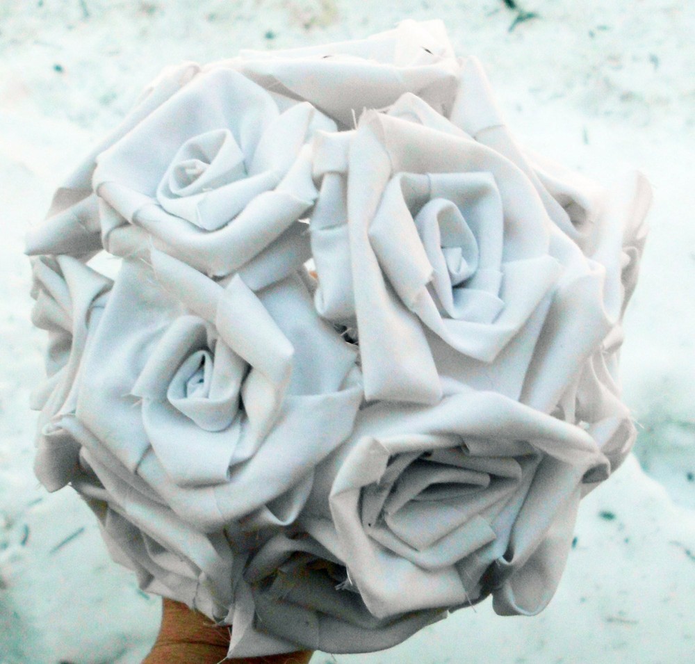 Cotton Bouquet, Cotton Roses, Rustic Wedding, anniversary, bridal decor home