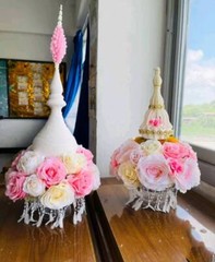 Artificial Flowers Fabric Plastic Garlands Bushes Needles Arranged Bouquets Plug