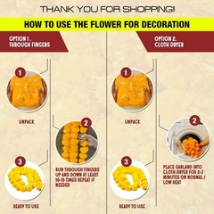 Krati Exports 5 PC – 5 feet Marigold Garland 5, Golden Yellow (Light Orange)