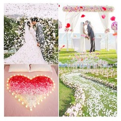 Artificial Rose Petals, 1200PCS, Wedding Confetti, White
