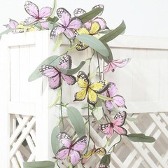 3 pcs Assorted Faux Butterfly Flowers Garlands Willow Greenery Leaves Party