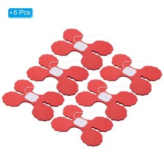 6Pcs 9.8ft Four-Leaf Paper Flower Garland Hanging Streamers Red