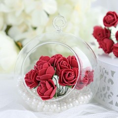 48 BURGUNDY Mini Roses 4″ Foam ARTIFICIAL FLOWERS Stems Party Wedding DIY