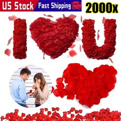 1000/2000 PCS Rose Petals, Fake Red Rose Petal, Artificial Silk Rose Petals USA