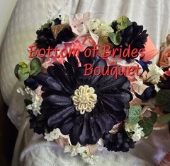12 PC Blue,Coral,Ivory, Light Rose Wedding Bouquet Set Lace And Bling