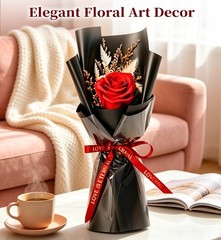 Preserved Red Rose Bouquet – Real Flowers for Delivery, Perfect Gift for Women,
