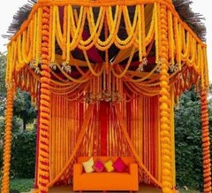 Indian Wedding Decor Articial Garland Handmade Marigold Flower Vine 10 Pc Lot