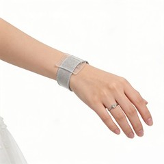 6Pcs Adjustable Silver Wedding Wrist Corsage Bracelet Floral DIY Wristband