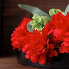 36 Red bushes Silk CHRYSANTHEMUMS Ball Wedding Flowers Bouquets Decorations SALE