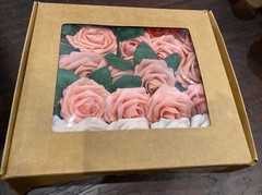 25-50 Pcs Foam Artificial Rose Heads Flowers W/Stem Wedding Bride Bouquet Decors