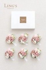 Ling’s Moment 6pcs Homecoming Wedding Wrist Corsage Artificial Flowers, Girl/…
