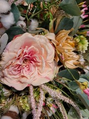 Professional Bridal Bouquet Silk Faux Flowers Colorful Spring Summer Loose Style