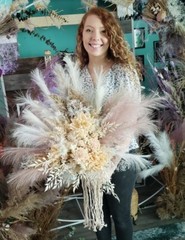 Dusty Rose Pampas Grass bouquet / Large bouquet / Natural Toffee wedding/ Muted