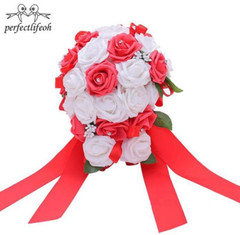 PE Foam Flower Artificial Water Drop Shaped Turquoise Royal Blue Bridal Bouquets