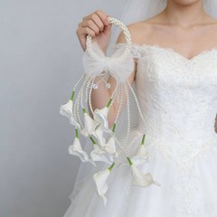 White Calla Lily Hand Arrangement Realistic Look Calla Lily Bridal Arrangement
