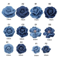 Vintage-Inspired Denim Flower Embellishments for DIY Clothing and Accessories