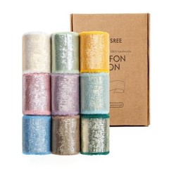 Multicolour Silk Chiffon Ribbon,Frayed Shimmery Silk Ribbon Multicolour Set