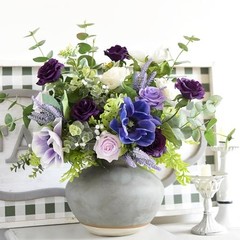 12 Stems Artificial Flowers Real Touch Silk Roses for Mysterious Purple