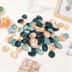 400pcs Silk Rose Petals Gold Yarn Flower Petals for Wedding Flower Mix Green