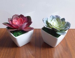 2 Colors Lotus Potted Artificial Mini Plants Home Wedding Deoration
