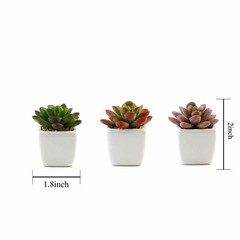 Orange Burgundy Green 3″ Mini Faux Succulent Plants Pots Centerpieces Sale