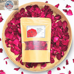 Fortunate Flowers Red Dried Rose Petals for Wedding, 1.75Oz/50G Dried Red Flower