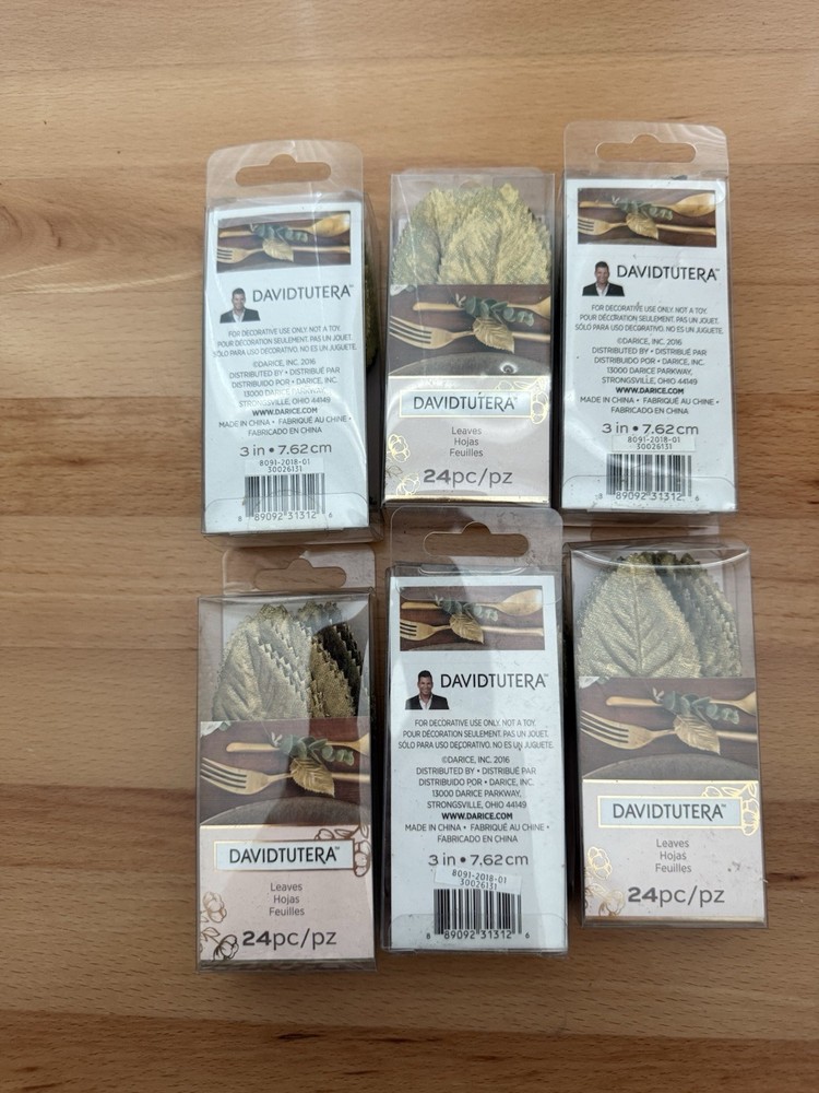 Davidtutera Gold Leaves 24 Pc Each ~ 6 Packages