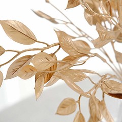 4 GOLD Metallic Artificial Italian Ruscus Leaves Branches Party Events