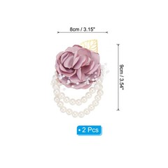 2 Pcs Rose Bridesmaid Wrist Flower Artificial Bride Wrist Purple