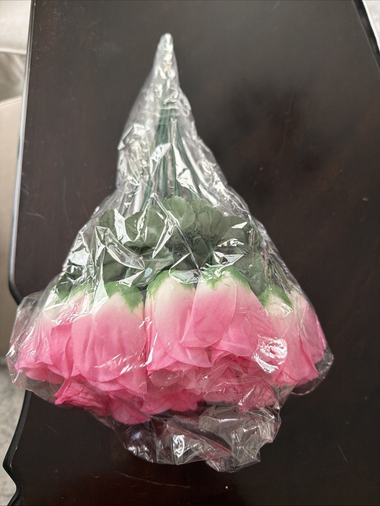 15 Pack Pink Fake Rose Bouquet