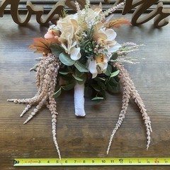 Bridal Wedding Bouquet Lovely Budget Handmade Faux Floral Champagne Yellow Pink