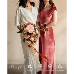 Terracotta Bridal Bouquet Artificial Flowers Wedding Decor Photoshoot Keepsake