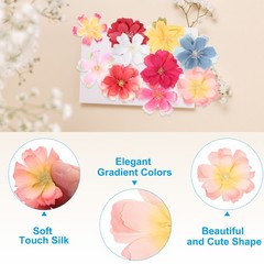 100Pcs Fake Silk Flower Heads Artificial Cherry Blossom Wedding Bright Red