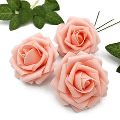US 25/50pcs Artificial Flower Lifelike Foam Roses Home Party Decor DIY Bouquet