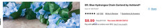 96 ft of artificial Hydrangea Flower Roping . Wedding Decorations Supplies