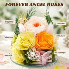 Forever Flower Gifts for Her: Blessed Flowers 3.86×3.86×5.91 inches, Orange