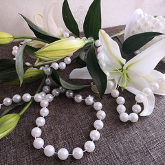 Pearl Strands, 14 Mm Large Pearls Garland Faux Crystal Beads Garland Spool Roll